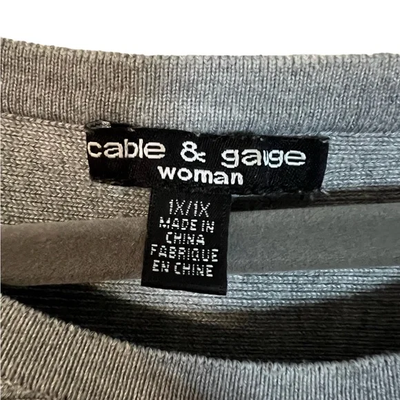 A Cable & Gauge gray sweater in size 1X - Picture 3 of 6